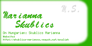 marianna skublics business card